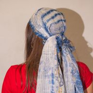 Nomad Sari – Foulard d’été 180x50 cm – Marbella  – Bleu Bord doré