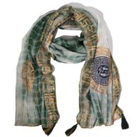 Nomad Sari – Foulard d’été 180x50 cm – Marbella  – Vert Bord doré