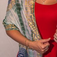 Nomad Sari – Foulard d’été 180x50 cm – Marbella  – Vert Bord doré