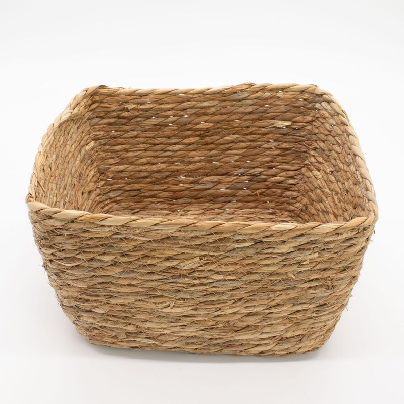 Paniers Carrés en Jonc de Mer – Naturel – Set de 3