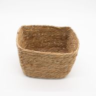 Paniers Carrés en Jonc de Mer – Naturel – Set de 3