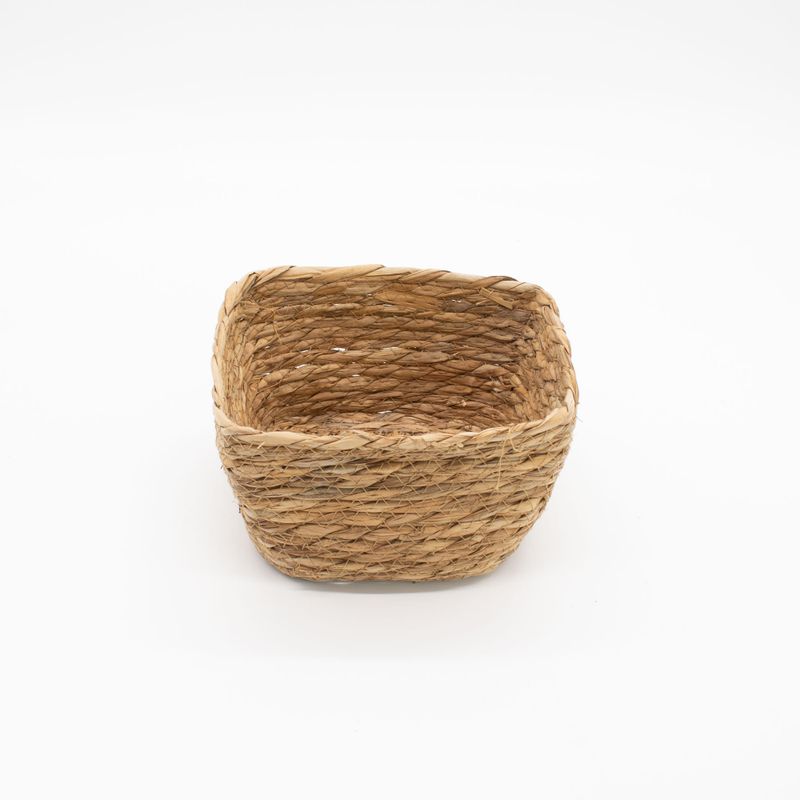 Paniers Carrés en Jonc de Mer – Naturel – Set de 3