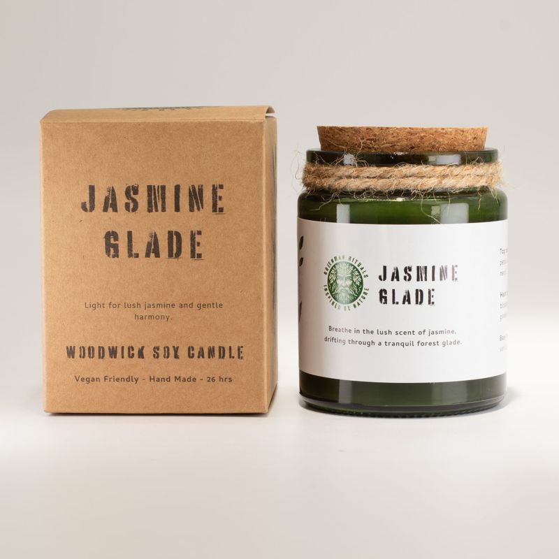 Bougie Greenman en cire de soja à mèche en bois - Jasmin Clairière