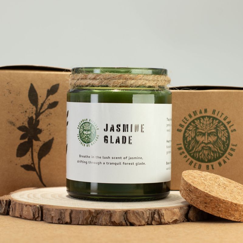 Bougie Greenman en cire de soja à mèche en bois - Jasmin Clairière