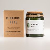 Bougie Greenman en cire de soja à mèche en bois - Rose de Minuit