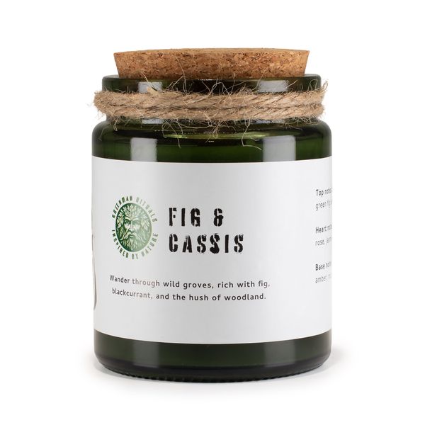 Bougie Greenman en cire de soja à mèche en bois - Figues écrasées et cassis
