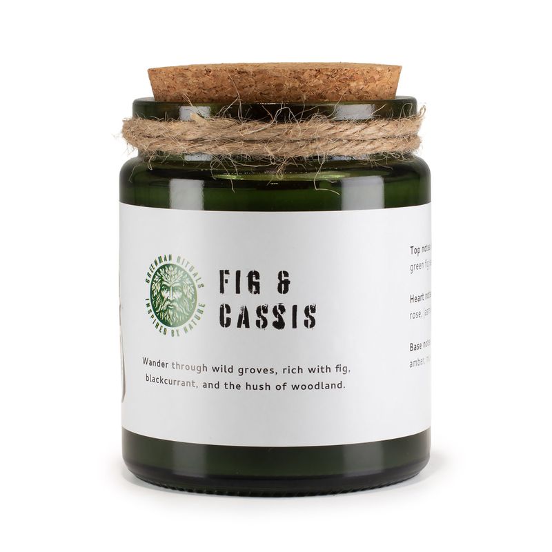 Bougie Greenman en cire de soja à mèche en bois - Figues écrasées et cassis
