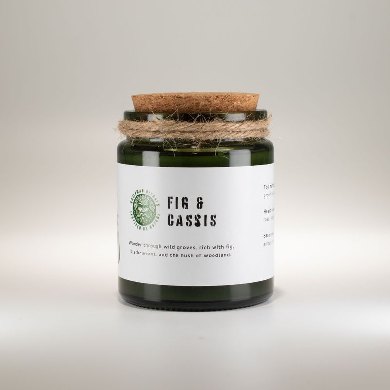 Bougie Greenman en cire de soja à mèche en bois - Figues écrasées et cassis