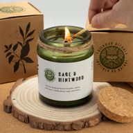 Bougie Greenman en cire de soja à mèche en bois - Figues écrasées et cassis