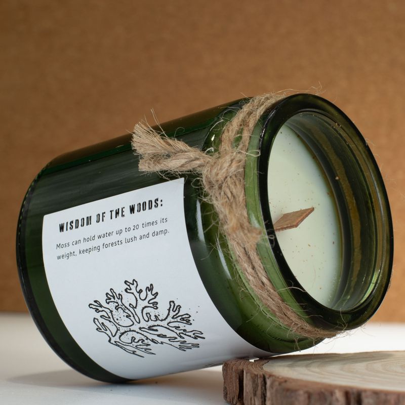 Bougie Greenman en cire de soja à mèche en bois - Mousse et Brume