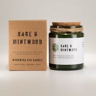 Bougie Greenman en cire de soja à mèche en bois - Sauge et Bois de Menthe