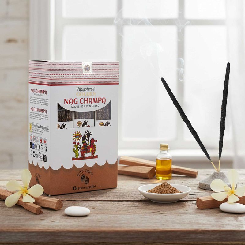 30 g de bâtons de résine à brûler Golden Nag Champa (6 pièces)