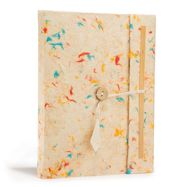 Grand carnet papier Lokta & Coton Coloré - avec marque-page
