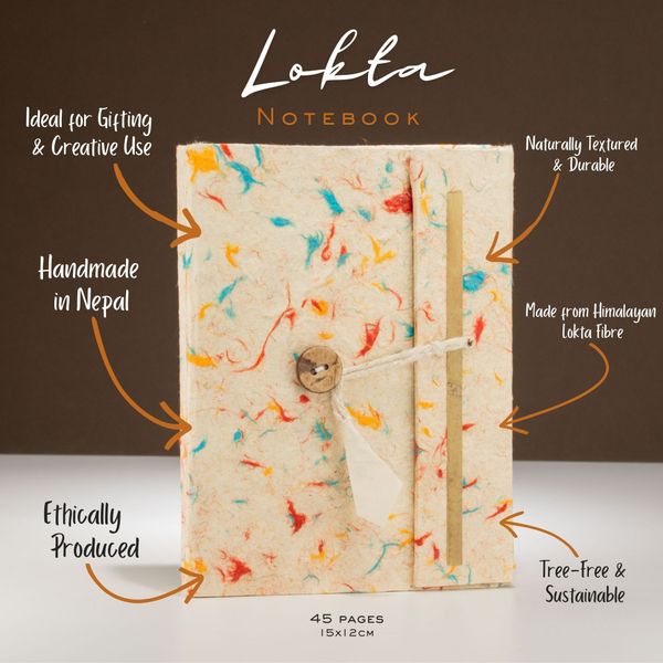 Carnet moyen papier Lokta & Coton Coloré