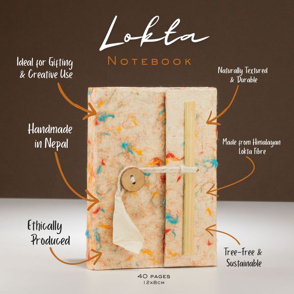 Mini carnet papier Lokta & Coton Coloré