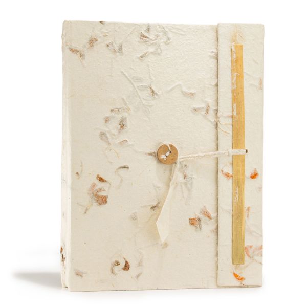 Grand carnet papier Lokta motifs floraux - avec marque-page