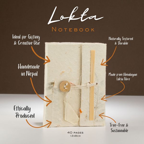 Mini carnet papier Lokta motifs floraux