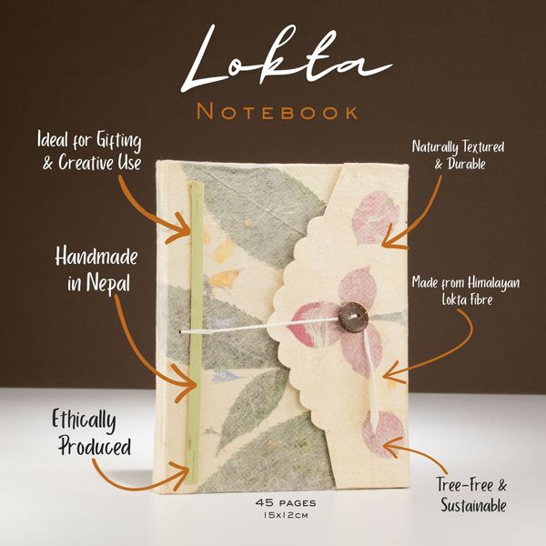 Carnet moyen papier Lokta Bougainvillier