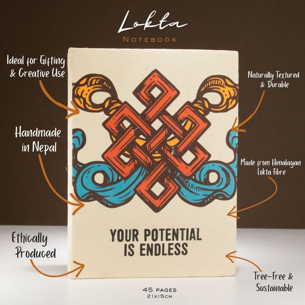 Grand carnet papier Lokta  « Your Potential » - avec marque-page