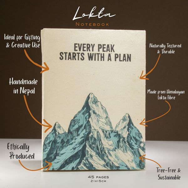 Grand carnet papier Lokta  « Every Peak » - avec marque-page