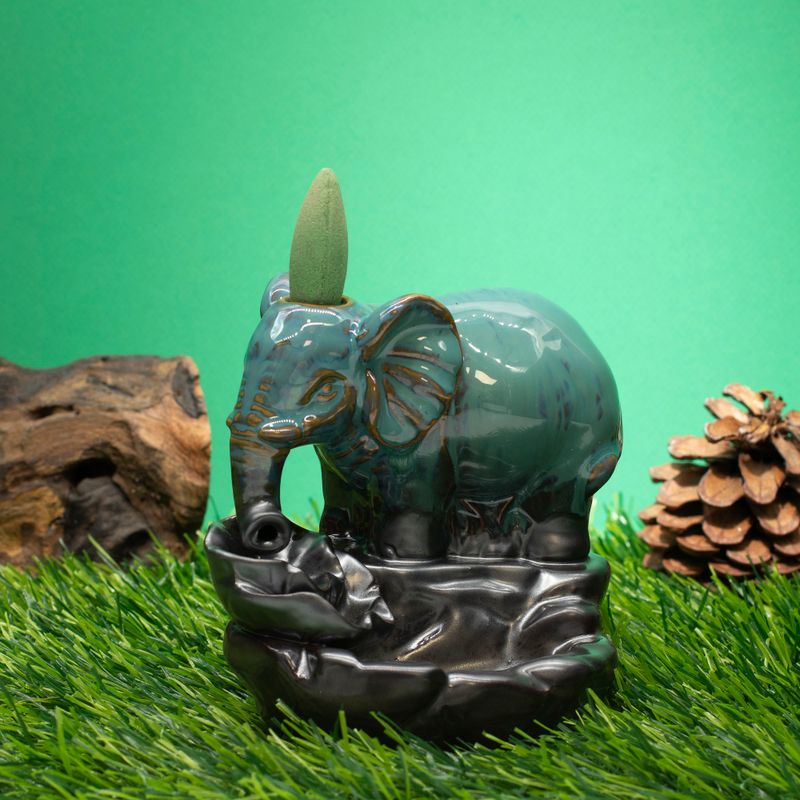 Fontaine à Encens Flux Inversé– Éléphant au Bassin