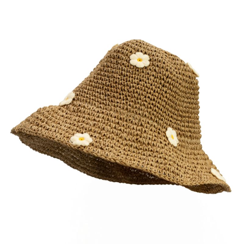 Chapeau de soleil en paille souple – Café & Marguerites
