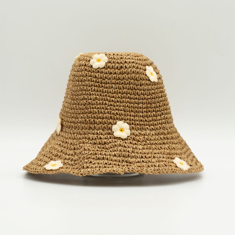 Chapeau de soleil en paille souple – Café & Marguerites