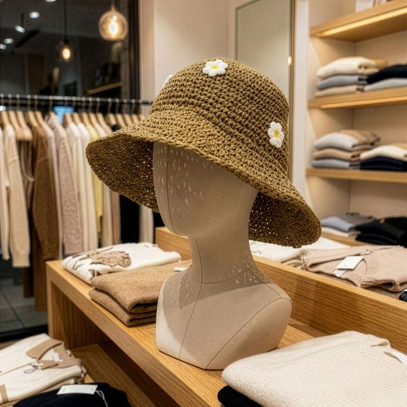 Chapeau de soleil en paille souple – Café & Marguerites