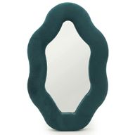 Miroir Ondulé Doux Ovale – Bleu Sarcelle – 20,5 x 32,5 x 2,3 cm