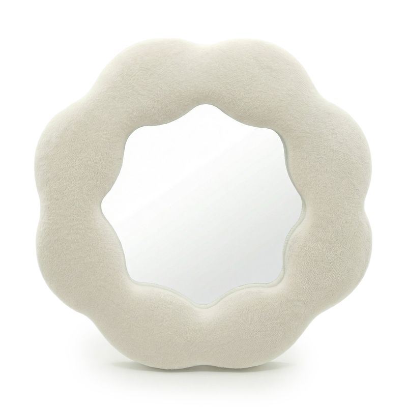 Miroir Ondulé Doux Fleur – Beige  – 25,4 x 25,4 x 2,3 cm