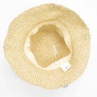 Nomad Sari Chapeau de soleil en paille souple - Fleurs beige et bleues
