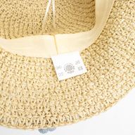 Nomad Sari Chapeau de soleil en paille souple - Fleurs beige et bleues