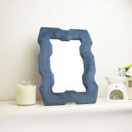 Miroir Ondulé Doux Cadre Épais – Bleu  – 30,5 x 22,5 x 2,3 cm
