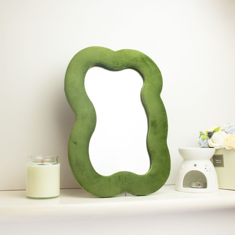 Miroir Ondulé Doux Grand Nuage – Vert  – 33,4 x 23,5 x 2,3 cm