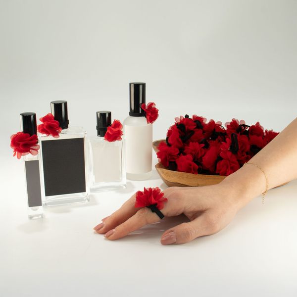 Anneaux Diffuseurs en Mousseline Parfumée – Rouge Rose
