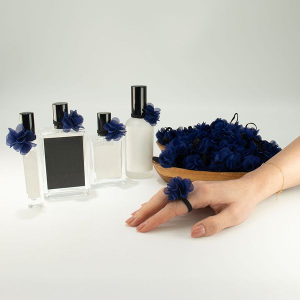 Anneaux Diffuseurs en Mousseline Parfumée – Bleu Marine