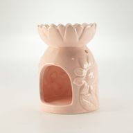 Brûleur à Huile - Tournesol en Céramique - Rose Pastel