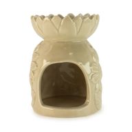 Brûleur D'huille - Tournesol en Céramique - Beige Pastel