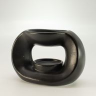 Brûleur Zen Galet Ovale Horizontal en Céramique - Noir Mat