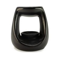 Brûleur Zen Galet Ovale en Céramique - Noir Mat