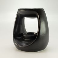 Brûleur Zen Galet Ovale en Céramique - Noir Mat