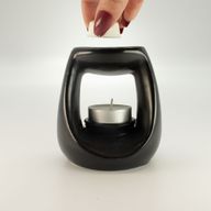 Brûleur Zen Galet Ovale en Céramique - Noir Mat