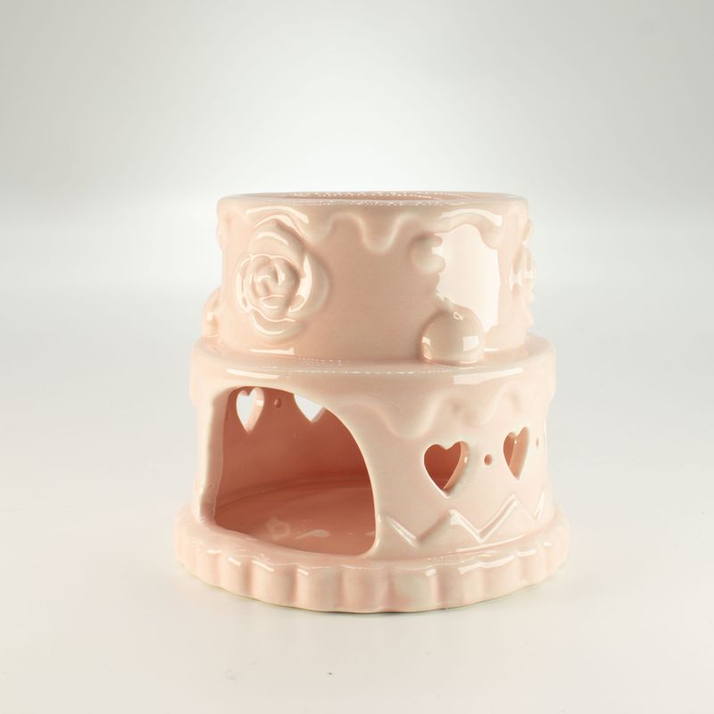 Brûleur à Huile en Céramique Gâteau Anniversaire - Coeur - Rose