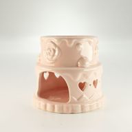 Brûleur à Huile en Céramique Gâteau Anniversaire - Coeur - Rose