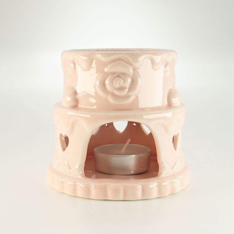 Brûleur à Huile en Céramique Gâteau Anniversaire - Coeur - Rose