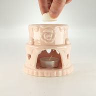 Brûleur à Huile en Céramique Gâteau Anniversaire - Coeur - Rose