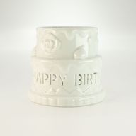 Brûleur à Huile en Céramique Gâteau Anniversaire - Blanc