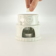 Brûleur à Huile en Céramique Gâteau Anniversaire - Blanc