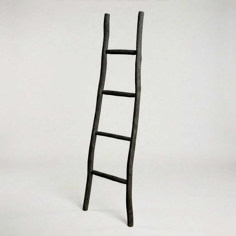 Grande échelle en bois Kemu - 1,5 m - Noir - Style japonais
