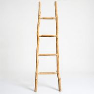 Grande Échelle Décorative en Bois Kemu - Style Japonais Naturel - 1,5 m